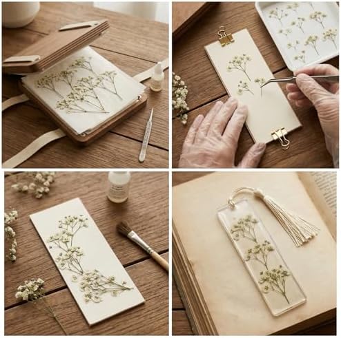 Dried Babys Breath White, 48pcs Dried Flowers for Resin