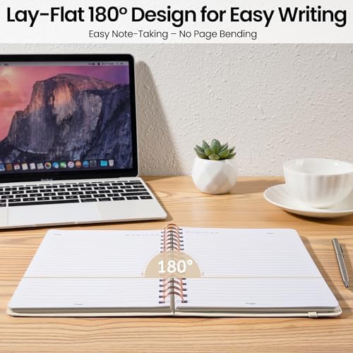 Lined Spiral Journal Notebook, A5 College Ruled Notebook for Note-Taking