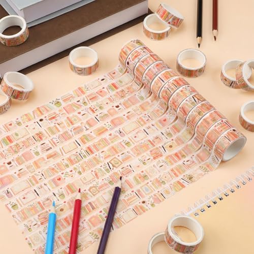 24 Rolls Book Washi Tape Back to School Crafting Gifts, Boho