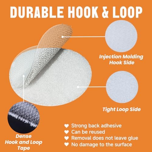 Self Adhesive Dots, Strong Adhesive 1400pcs (700 Pairs) 0.59" Diameter Sticky Back Nylon Dots, Hook & Loop Dots with Waterproof Sticky Glue Tapes, Suitable for Classroom, Office, Home (Translucent)