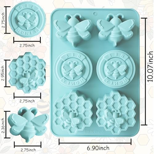 2Pcs Bee Silicone Molds Honeybee Bee Soap Molds for Soap Making | Honeybee Silicone Mold for Making Homemade Soap, Lotion Bar, Jello, Bath Bomb, Beeswax, Candle