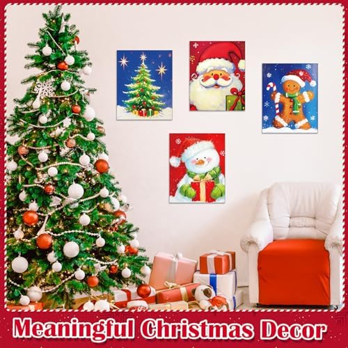 Tinlade 12 Pcs Pre Drawn Canvas for Painting Stretched,Christmas Style