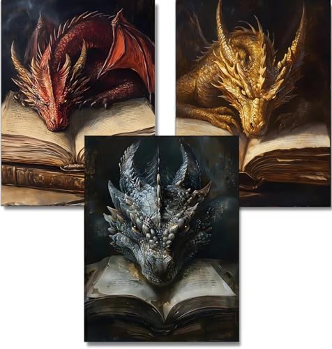 3 Pack Dragon Diamond Art Kits for Adults Round Diamond Painting 12x16Inch