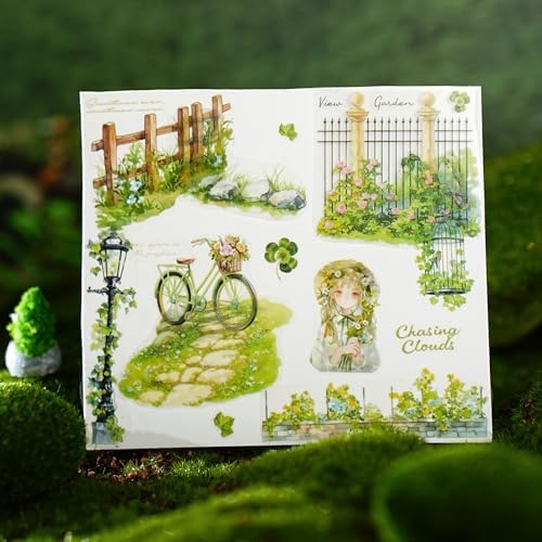 PET Tape Stickers for Journaling Supplies,Natural Scene Scrapbook Stickers