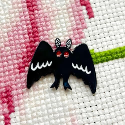 Needle Minder for Keeping Sewing & Embroidery Needles – Magnetic Needlepoint Holder, Cross Stitch Supplies – Secure & Decorative Needle Minders for Stitching & Crafting (Mothman)