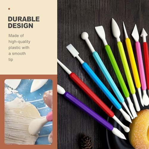 QivaZira 9 Pcs Clay Sculpting Tools Double Head Pottery Modeling Carving Tool Kit for Air Dry Clay Polymer Clay Tools for Adults DIY Crafts Ceramic Wax Sculpting Supplies Assorted Colors