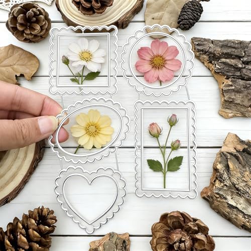 Cutting Dies Metal Stencils Scrapbooking Tools DIY Embossing Template for Paper Card Making Album Arts Crafts Supplies (Lace Border Set-14.7x10.5cm)