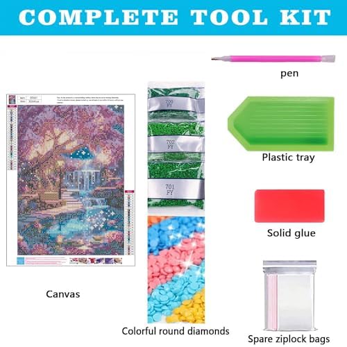 bleihum Cherry Blossoms Diamond Art Kits for Adults 12x16inch