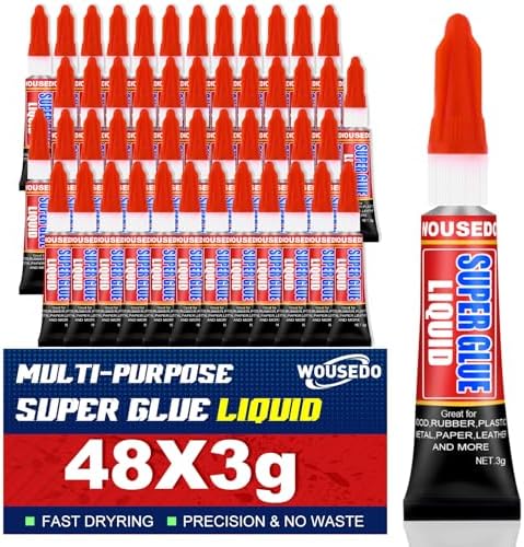 48 X 3g Super Glue Liquid, Fast Drying All-Purpose Cyanoacrylate(CA) Glue