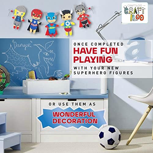 Superhero Sewing Kit for Little Kids - 5 Easy Felt Beginner Projects