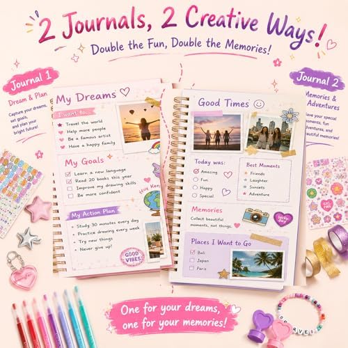 OIHEW 200+ PCS DIY Journal Kit for Teen Girls, Gifts for 6-14 Year Old Girl | DIY Memories of Happy Meaningful Day | Birthday Gifts Idea | Loved by 6-12 Year Old Girls | More Fun Included Items