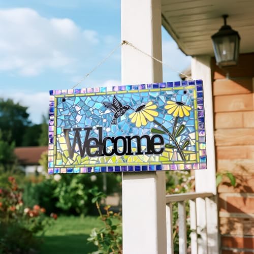 Youway Style Iridescent Glass Mosaic Tiles for Crafs Bulk,200g Sky Blue Broken Stained Glass Pieces for Crafts DIY Mosaic Art Decor,Garden Mosaic Supplies