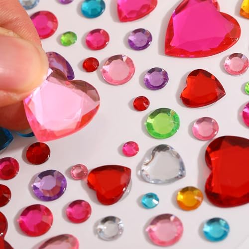 1336 pcs Gem Stickers for Crafting, Face, Eye, and Body Makeup, DIY Decoration, Kids' Rewards, Sparkling Acrylic Rhinestone Jewel Stickers