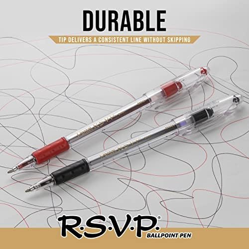 Pentel RSVP Ballpoint Pen, Fine Line, (0.7mm), Blue Ink (BK90BP5C) (Pack of 1, 5 Count Total)