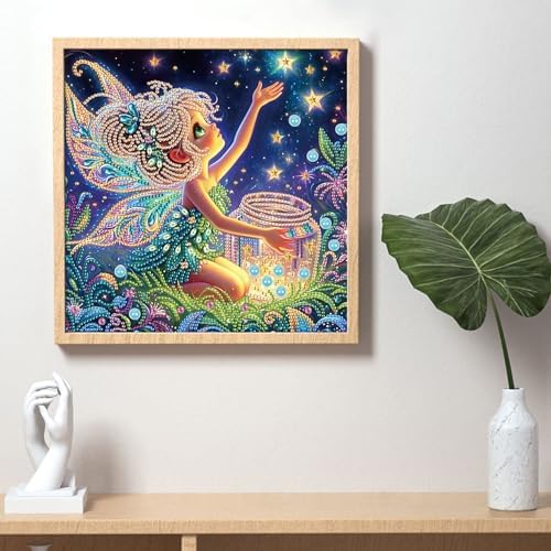 5D Special Shape Diamond Art Kits for Beginners, Diamond Painting Kits for Adults, Crystal Rhinestones Diamond Painting for Home Wall Decoration Gift 12×12 inch/30×30 cm, Starry Night Enchantment