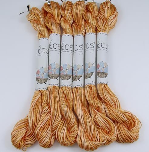 KCS Big skeins of 25 Meters Size 25 Color Variegated Cross Stitch Stranded Threads,6 skeins,4128