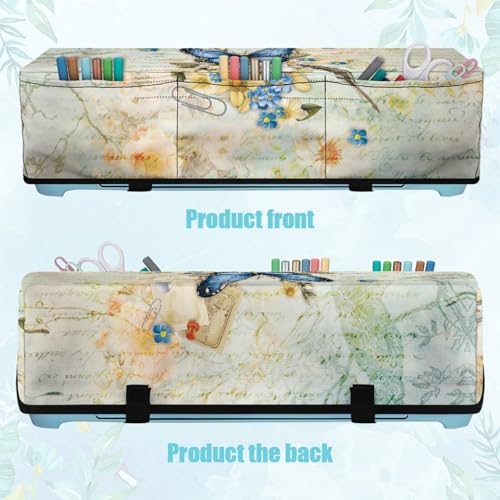 Binienty Retro Butterfly Floral Scrapbooking Die-Cut Machines Covers Lightweight Portable Dust Covers Protector Bag Multi-function Cutting Machine Carrying Bag for Women Ladies Gifts