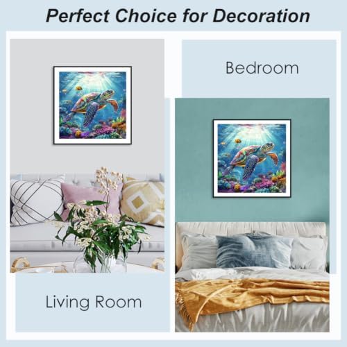 SJUTOUCI Sea Turtle Diamond Art Kit for Adults, Diamond Painting Kit