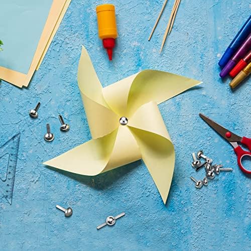 Hotop 500 Pcs Brad for Paper Crafts Metal Paper Fasteners, Silver