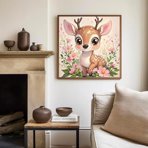Deer Paint by Numbers Kit for Kids, 8x8 inch