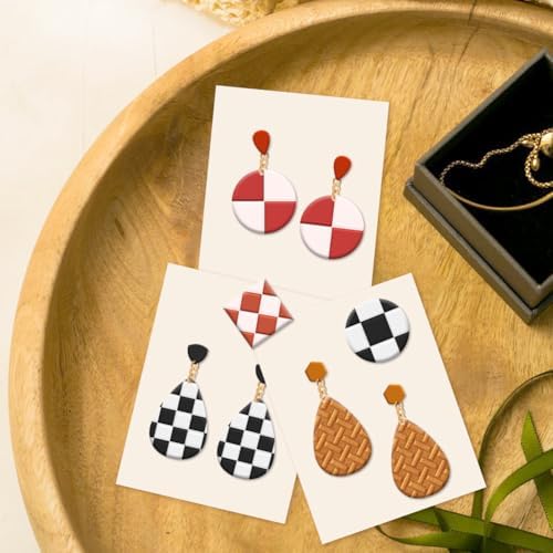 15Pcs Square Polymer Clay Cutters Checkered Clay Earrings Cutters