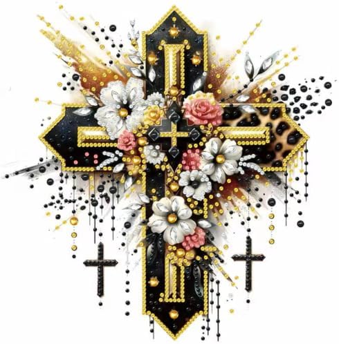 Cross Special Shape Diamond Painting for Adults Beginner,Dot Art 12 x 16 In