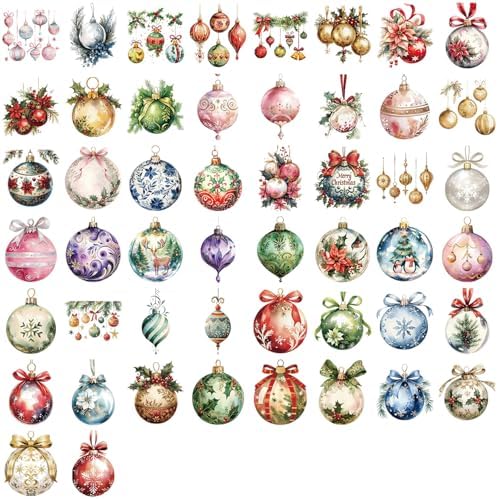 50 PCS Vintage Stickers, Aesthetic Travel Theme Vinyl Decals for Luggage, Journals, Scrapbooking, Waterproof Globe & Landmark Decor