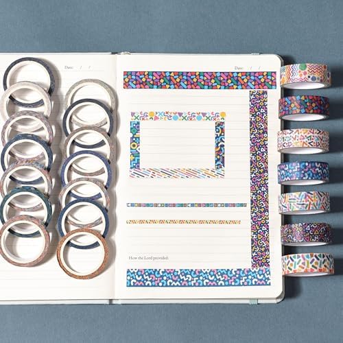 Mr. Pen- Washi Tape Set, 21 Rolls, Assorted Sizes, 5 Yards/Roll | Washi Tape for Scrapbook, Arts, Crafts, Journals and Planners, Geo Labyrinth