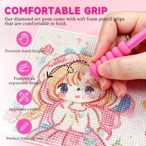 30 Pcs Bedazzling Pen Tools Set with 5 Diamond Art Sorting Trays