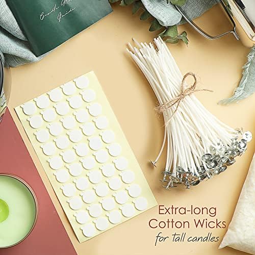 Hearth & Harbor Natural Soy Wax and DIY Candle Making Supplies - 5 Lbs Soy Candle Wax Flakes, 24 Candle Wax Dye Blocks, 100 Cotton Wicks, and 2 Metal Centering Device, Multicolored