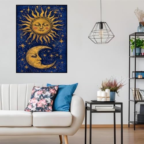 Lophomie Diamond Art Kits for Adults, 5D Sun and Moon Diamond Painting Kits