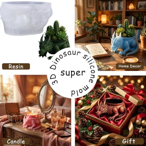 3D Dragon Epoxy Resin Silicone Mold Reptiles Animal Casting Mold
