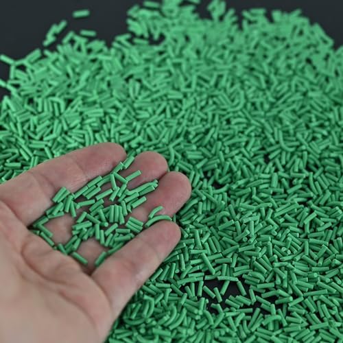 LIKETURE Fake Sprinkles 110g Nonedible Polymer Clay Sprinkles Faux Sprinkle Plastic Sprinkles for Craft Sprinkles Decoration for Resin Filler Slime Add ins Slime Mixed in Shaker Card (Christmas Green)