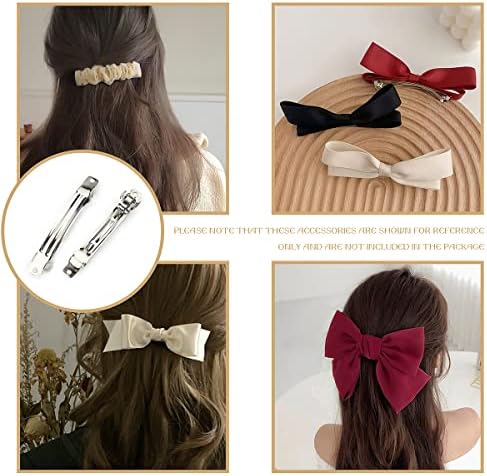 50 PCS 80 MM Iron Blank French Barrette Hair Clips for DIY Hair Clip Craft Bows, Silver Tone
