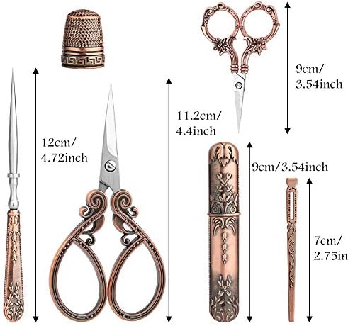 Kogyxe Embroidery Scissors Kits Include 2 Pairs Vintage Scissors
