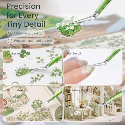 Craft Tweezers, Precision Tweezers for Stickers with Resin Finish