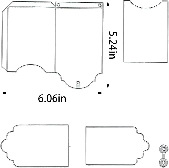 Estivaux 3D Card Shape Die Cuts for Card Making, Rectangular Gift Card Envelope Cutting Dies Sets Label Tag Dies Stencils Embossing Template for Scrapbooking DIY Cards Album Crafts Supplies