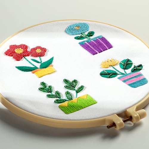 HTVRONT Sparkling Bead Embroidery Set, 3 Packs, for Senior Beginners