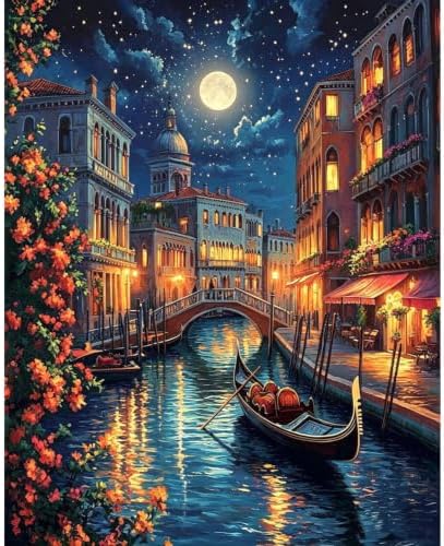 Landscape Paint by Numbers Kit for Adults, DIY Painting Canvas 16x20inch