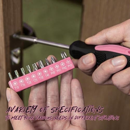 CARTMAN 39-Piece Household Tool Set, pink Hand Kit With Storage Case | Complete assortment for home repairs, DIY projects, furniture setup, crafting, and daily household fixes in toolbox.