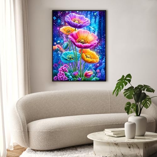 Diamond Art Kits for Adults & Beginners, Flower Diamond Painting Kit