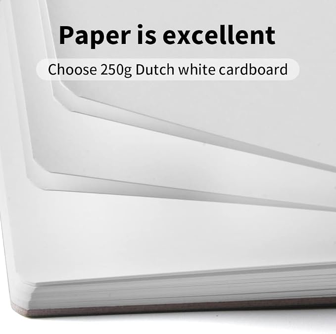 Purple Hardcover Sketchbook Square Hardbound Sketch Journal 4.7 x 4.7 Inch 42 Sheets Art Book 250GSM Ultra Smooth Paper Ideal for Pencils,Water Color Pen,Marker Pen