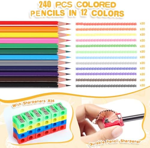 480 Packs Colored Pencils Bulk Classroom, Colored Pencils for Kids 12 Color