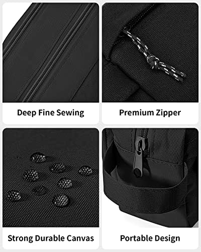 Sooez Big Capacity Pencil Case, Upgraded Canvas Pencil Pouch Large Pencil Bag Organizer, Separate Compartments Easy Grip Handle, Aesthetic Supply for School Teens Adults,Beige Pen Case