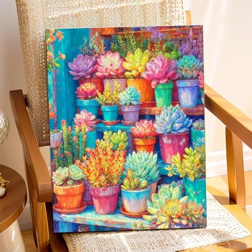 XTCIXAL Paint by Numbers Kit for Adults, Succulent - 16X20 Inch