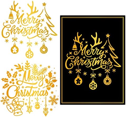 ORIGACH 2 PCS Merry Christmas Hot Foil Plate for Card Making DIY Scrapbooking Paper Decor Embossing Foil Handmade Craft
