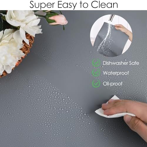 Extra Large Silicone Mat for Kitchen Counter 36" x 24" Silicone Table Mat for Resin Workbench Mat Heat Resistant Mat Coffee Bar Mat,Dark Gray