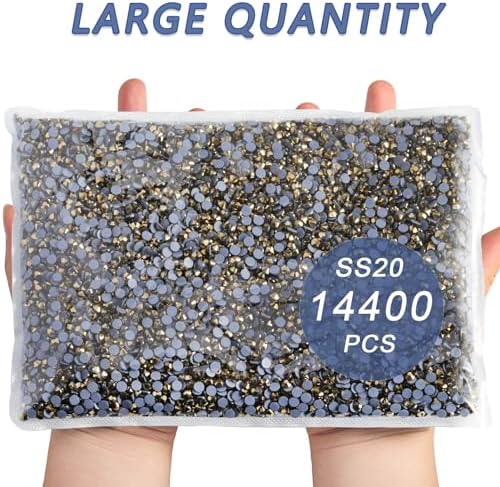 Beadsland Hotfix Rhinestones Bulk, Aurum, SS20, 14400pcs