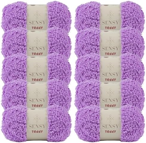 S Sensy Teddy - Micro Polyester Amigurumi Yarn, 10 Skein Lilac, 109 Yards