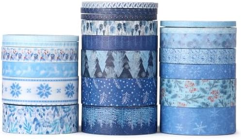 Mr. Pen- Washi Tape Set, 21 Rolls, Assorted Sizes, 5 Yards/Roll | Washi Tape for Scrapbook, Arts, Crafts, Journals and Planners, Ocean Breeze